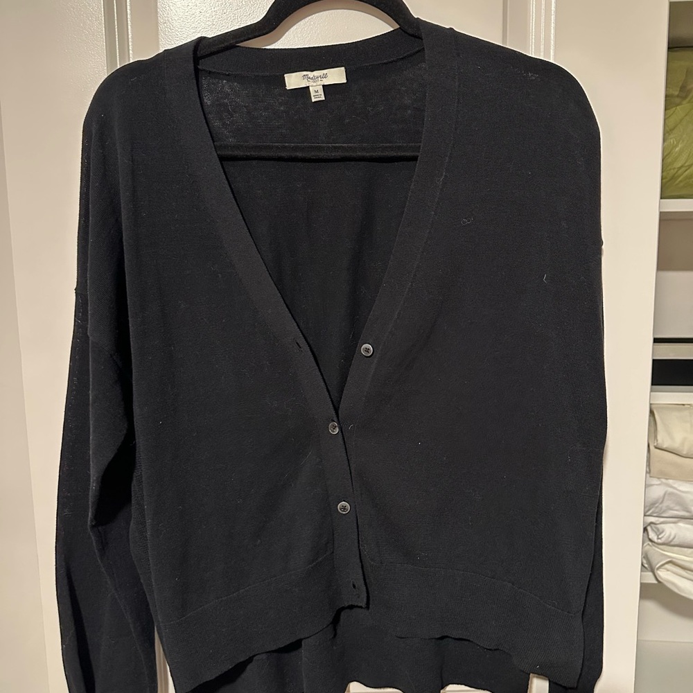Madewell Classic Black Button-Up Cardigan